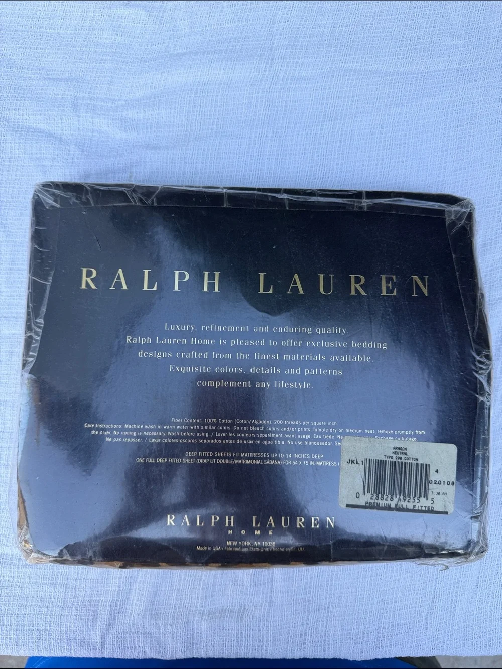 New Ralph Lauren Aragon Neutral Guinevere Leopard Fitted Sheet - FULL